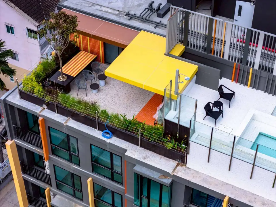 Actual photo of the ASHER Naii rooftop lounge