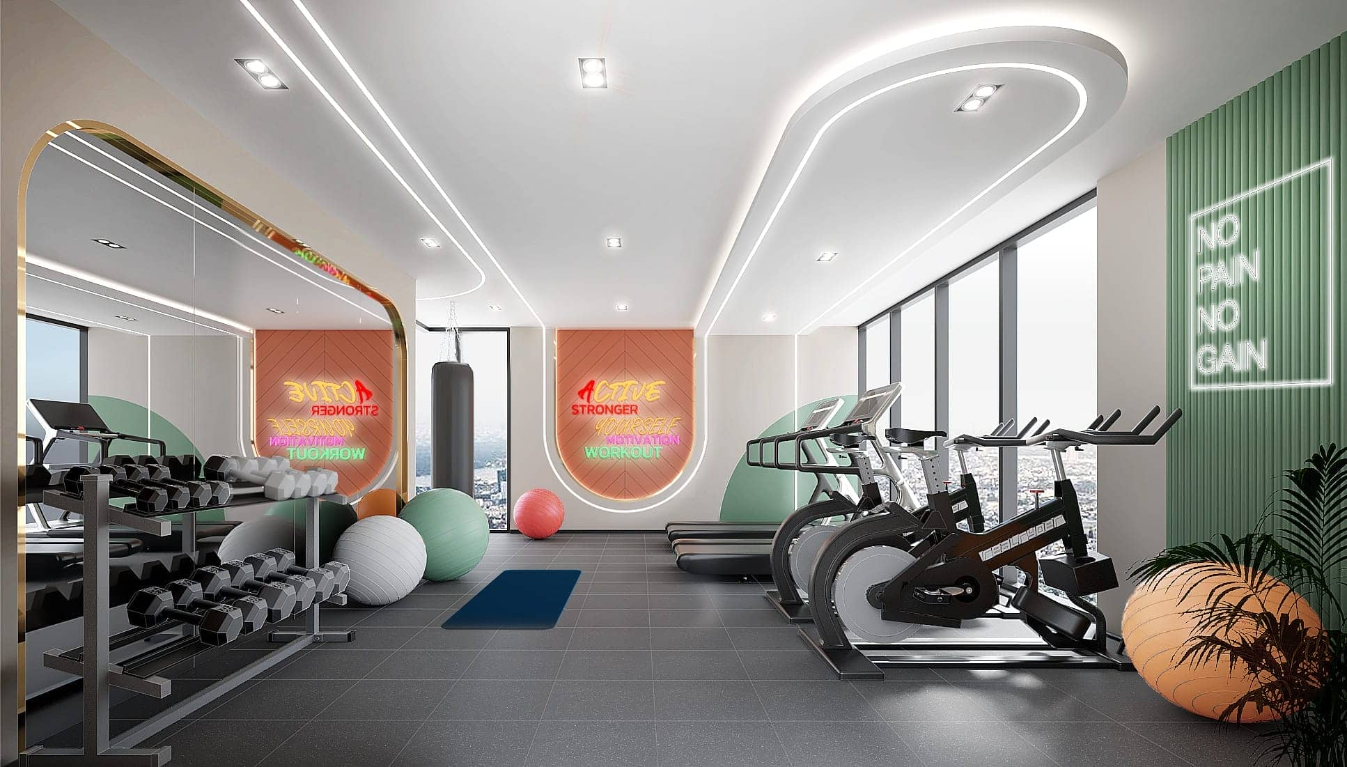 Fit Club และ Boxing Corner ห้องออกกำลังกาย ASHER Naii