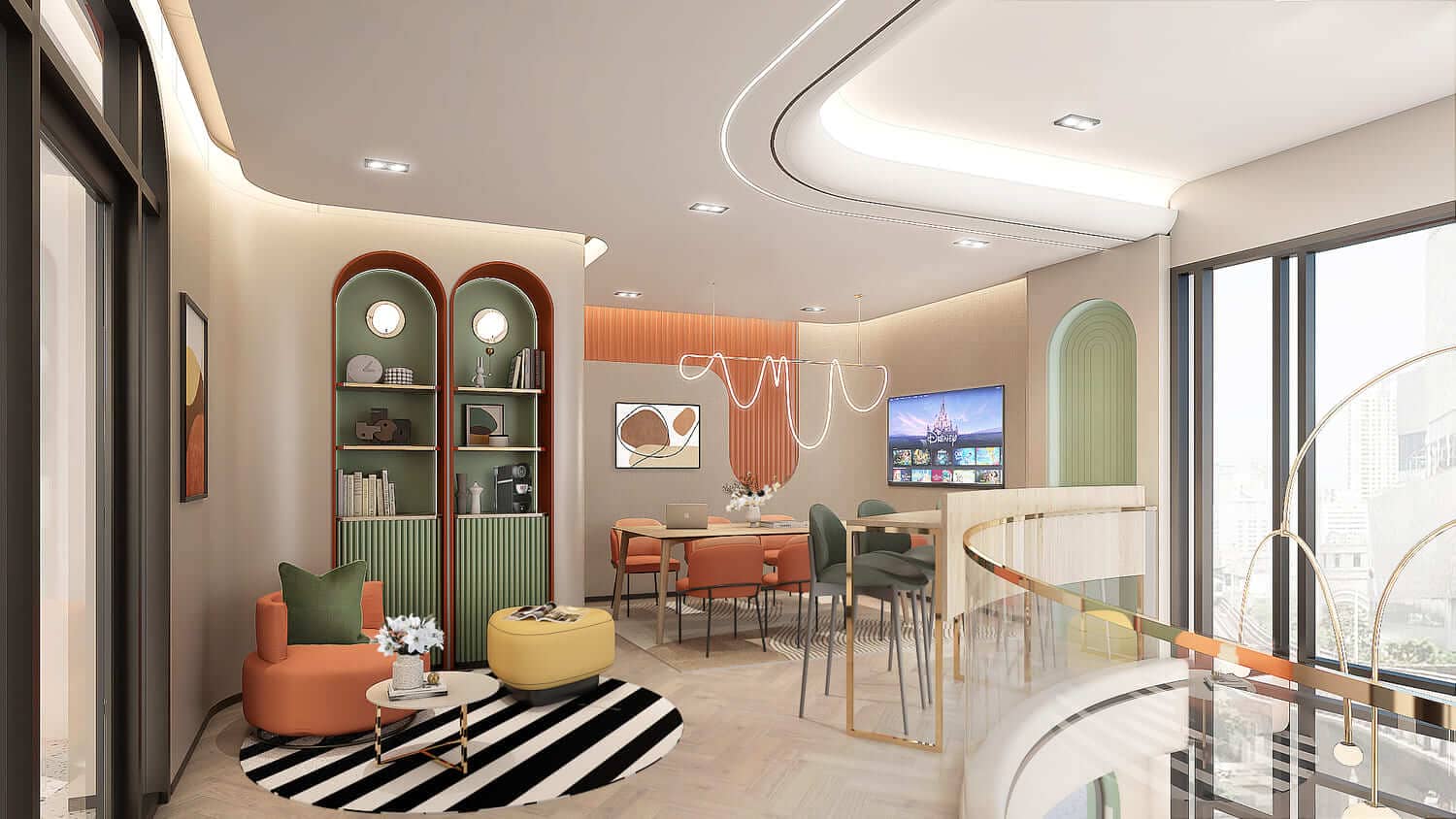 ห้องนั่งเล่นห้องตัวอย่าง ASHER Naii แบบ 1 Bedroom